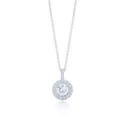 Sparkling Brilliant Cut Real Diamond Necklace Pendant 1.55 Carats WG 14K