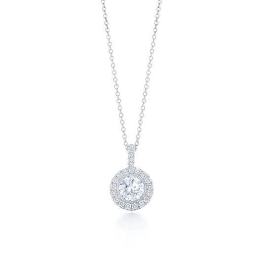 Sparkling Brilliant Cut Real Diamond Necklace Pendant 1.55 Carats WG 14K