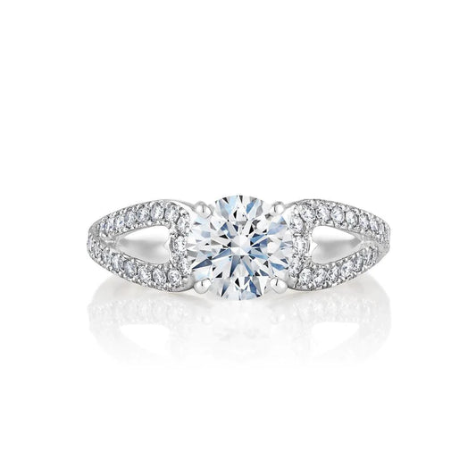 Sparkling Brilliant Cut Real Diamond Solitaire Ring With Accents 2.80 Carats