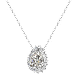 Natural Brilliant Diamond Pendant 2.50 ct – 14K White Gold