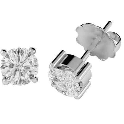 Sparkling F Vs1 Round 4.50 Ct. Natural Diamonds Women Studs Earrings Gold