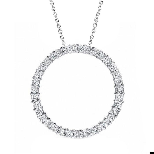 Sparkling Genuine Round Diamond Pendant Solid White Gold Jewelry New 4 Ct.