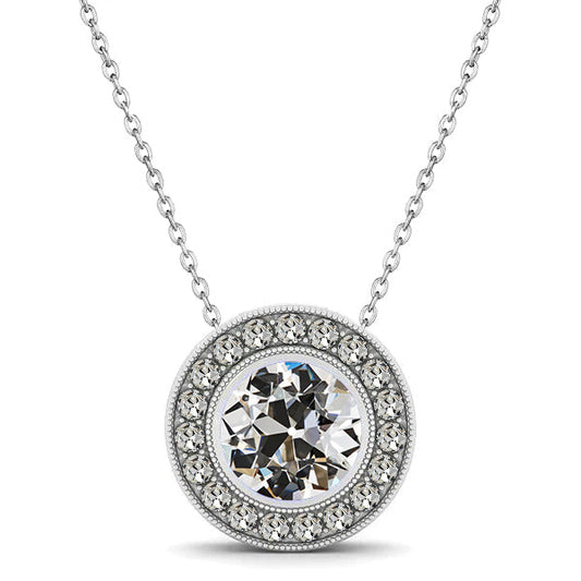 Genuine Brilliant Diamond Pendant 1.50 ct 14 Karat White Gold – main view
