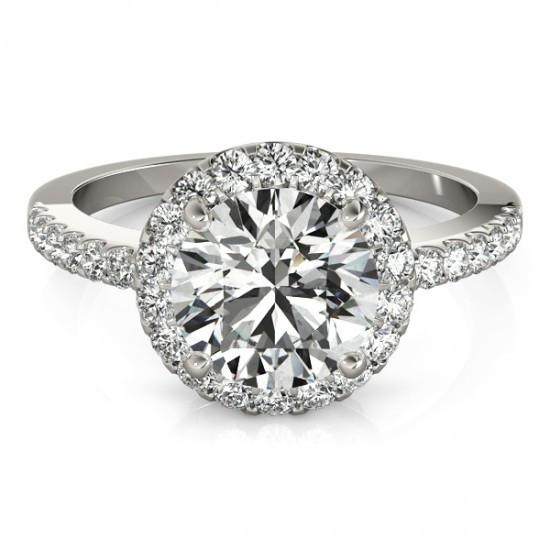 Sparkling Halo Round Natural Diamond Engagement Fancy Ring 2.50 Carat 14K