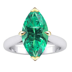 Brilliant Cathedral Fine Emerald Precious Stone Ring – 3 ct