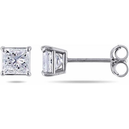 Sparkling Princess Cut 3.20 Ct Natural Diamonds Lady Studs Earring White Gold