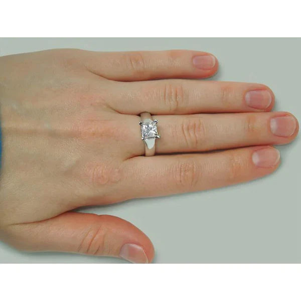 Sparkling Princess Real Diamond Solitaire Ring