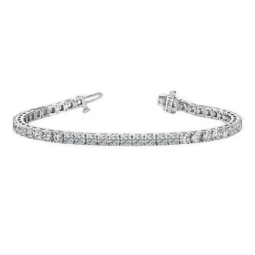 Sparkling Prong Set 9 Carats Round Natural Diamond Tennis Bracelet