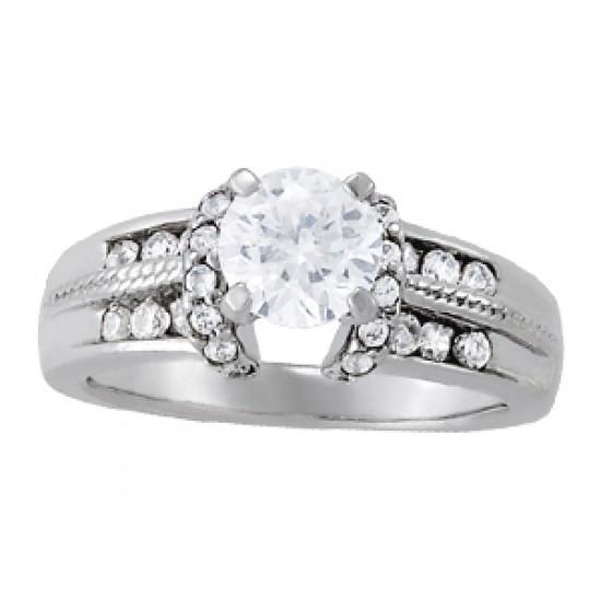 Sparkling Real Diamond Engagement Fancy Ring 1.75 Ct. White Gold 14K