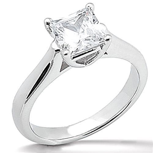 Sparkling Real Diamond Solitaire Engagement Ring G VS2 1.0 Carat WG 14K