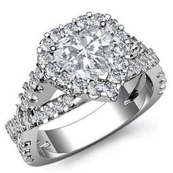 Sparkling Real Heart Cut Diamond Ring 7.25 Ct Solid White Gold 14K