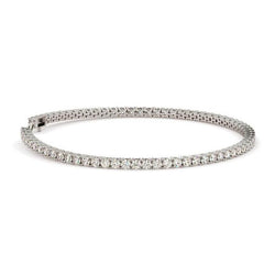 Sparkling Real Round Cut 7.50 Carats Diamonds Tennis Bracelet Gold White