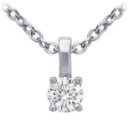 Sparkling Real Round Diamond Necklace Pendant G VS2 1 Carat White Gold 14K