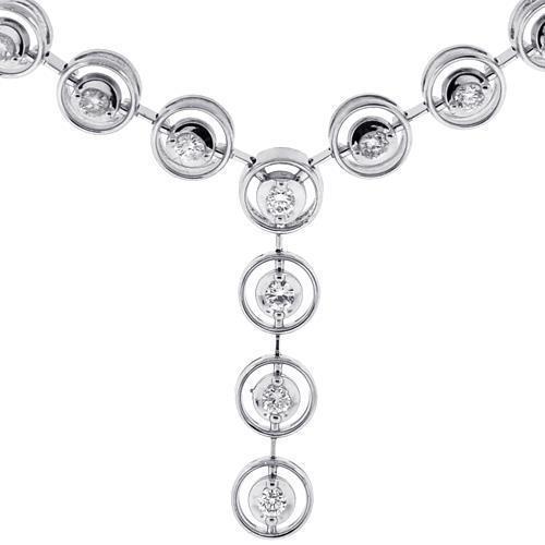 Sparkling Round Brilliant Cut 2 Ct Natural Diamonds Lady Necklace White Gold