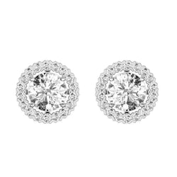 Sparkling Round Brilliant Cut 4.80 Carats Genuine Diamond Women Stud Earring