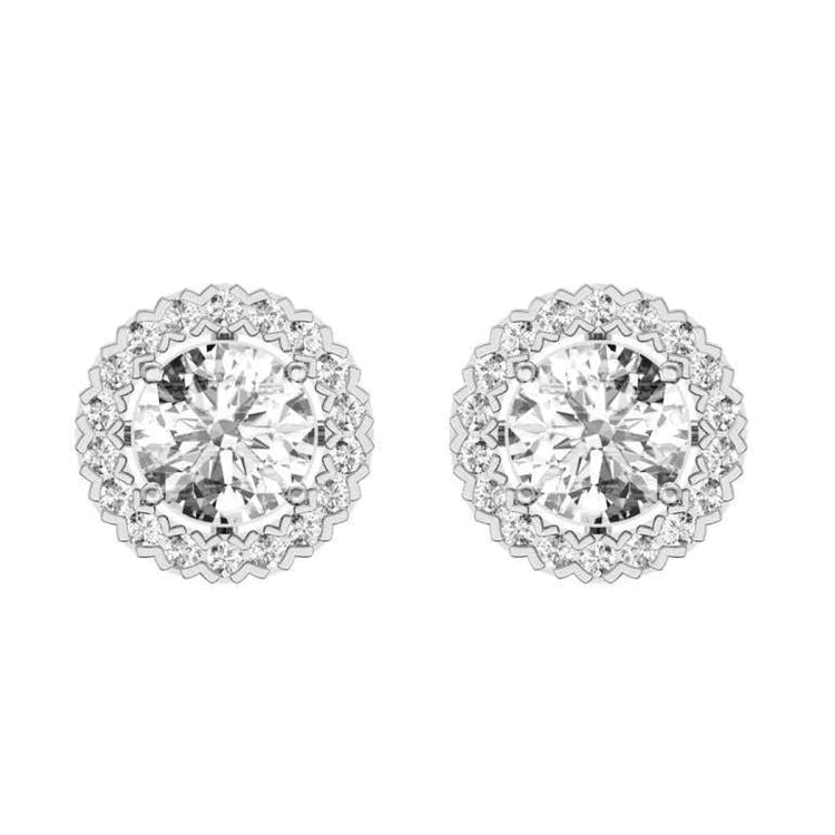 Sparkling Round Brilliant Cut 4.80 Carats Genuine Diamond Women Stud Earring