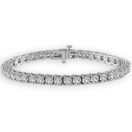 Sparkling Round Brilliant Cut 6 Carats Real Diamond Tennis Bracelet