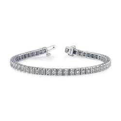 Sparkling Round Cut 10 Ct Real Diamonds Tennis Bracelet White Gold 14K New