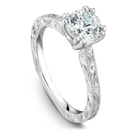 Sparkling Round Cut 1 Carat Real Diamond Engagement Ring 14K Gold - Solitaire Ring-harrychadent.ca