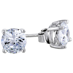 Sparkling Round Cut 3.20 Ct Genuine Diamonds Lady Studs Earring White Gold 14K
