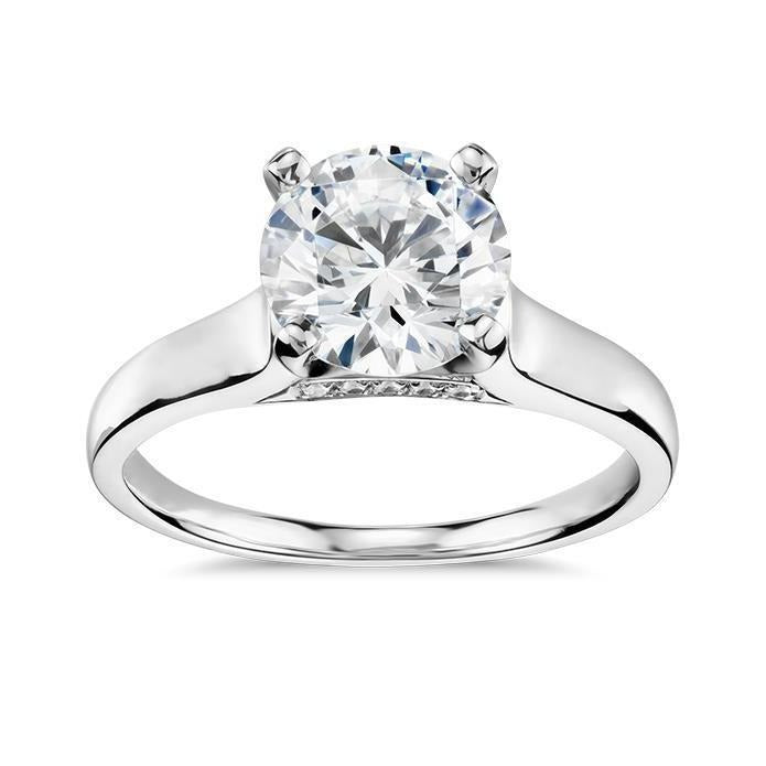 Sparkling Round Cut 3.50 Ct Real Diamond Engagement Ring Gold 14K - Solitaire Ring-harrychadent.ca