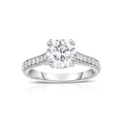 Sparkling Round Cut 3.75 Carats Real Diamond Anniversary Ring Prong Set