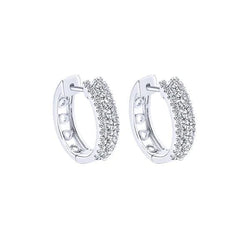 Sparkling Round Cut 3 Ct Genuine Diamonds Lady Hoop Earrings White Gold 14K