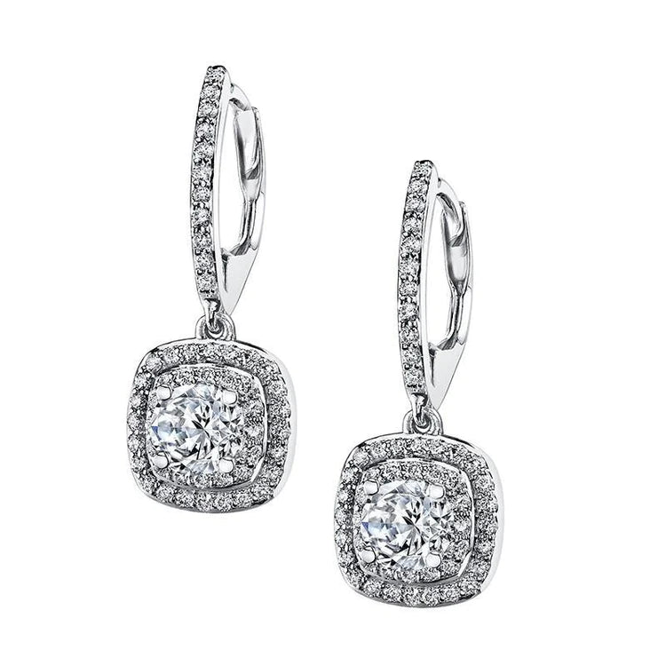 Sparkling Round Cut 4.20 Carats Genuine Diamonds Women Dangle Earrings