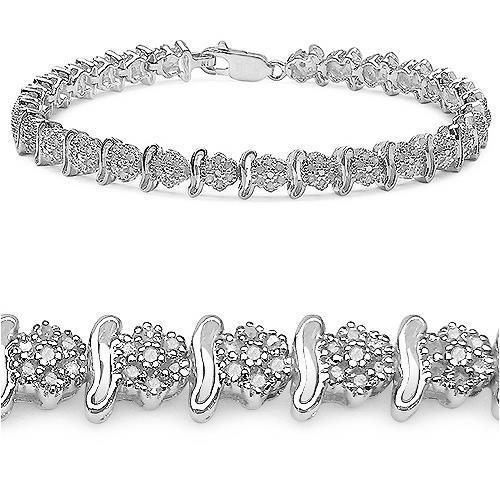 Sparkling Round Cut 4 Carats Natural Diamonds Tennis Bracelet White Gold 14K