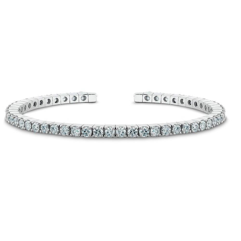 Sparkling Round Cut 5.40 Carats Real Diamonds Tennis Bracelet Wg 14K - Tennis Bracelet-harrychadent.ca