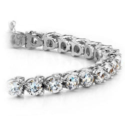 Sparkling Round Cut Natural Earth Mined Diamond Tennis Bracelet 4.50 Carat WG 14K