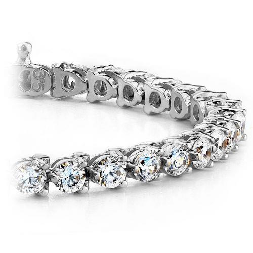 Sparkling Round Cut Natural Diamond Tennis Bracelet 4.50 Carat WG 14K