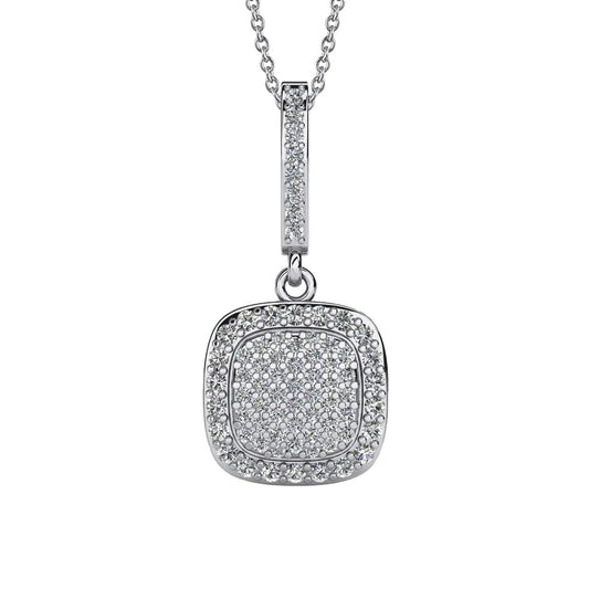 Sparkling Round Cut Real 7 Ct Diamonds Cluster Pendant Necklace White Gold - Pendant-harrychadent.ca