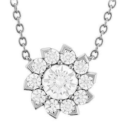 Sparkling Round Cut Real Diamond Necklace Pendant 2.70 Carat White Gold 14K