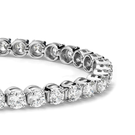 Sparkling Round Cut Real Diamond Tennis Bracelet 6 Carat White Gold 14K