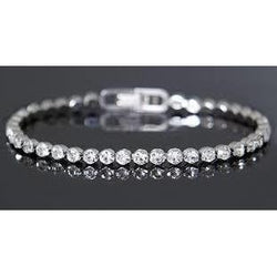 Sparkling Round Cut Real Natural Earth Mined Diamond Tennis Bracelet White Gold 14K 4.80 Carats