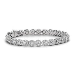 Sparkling Round Cut Real Diamond Tennis Bracelet White Gold 9.20 Ct Jewelry