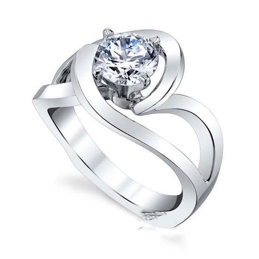 Sparkling Round Cut Solitaire 1.90 Ct Genuine Diamond Engagement Ring