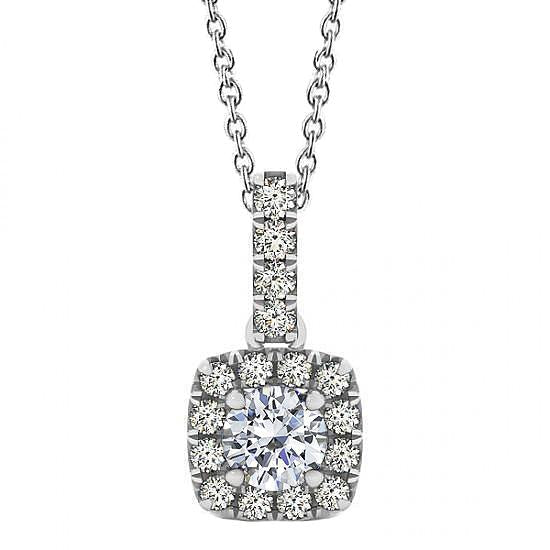 Sparkling Round Genuine Diamond Pendant 1.75 Carats Without Chain Gold 14K