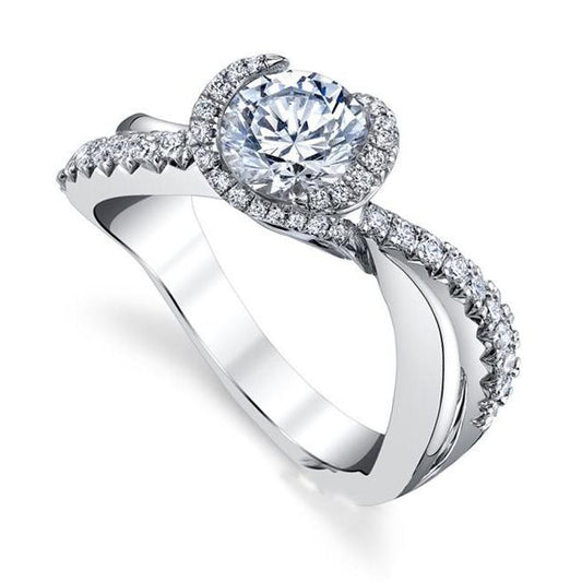 Sparkling Round Real Diamond Anniversary Twisted Shank Ring 3.30 Carats