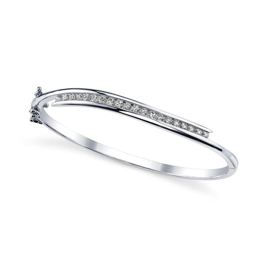 Sparkling Round Real Diamond Ladies Bangle 5 Ct White Gold