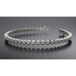 Sparkling Round Real Diamond Tennis Bracelet 4.50 Carats Women Jewelry