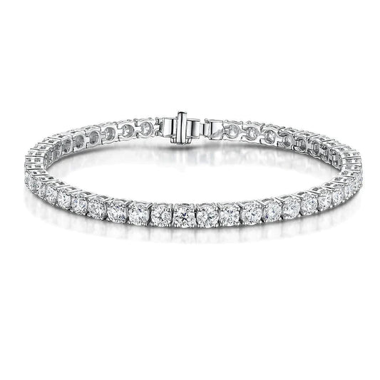 Sparkling Small Round Cut 8.40 Carats Genuine Diamonds Tennis Bracelet WG