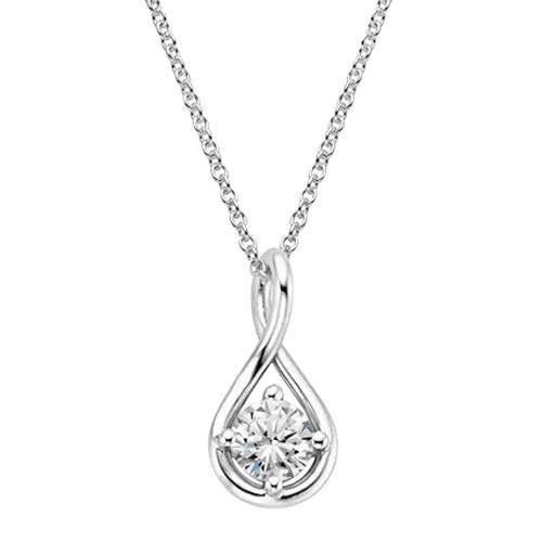 Sparkling Solitaire 1.5 Carat Round Cut Real Diamond Pendant Necklace - Pendant-harrychadent.ca