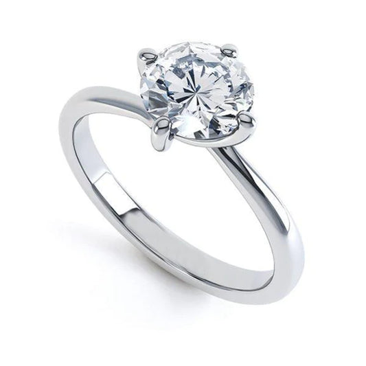 Sparkling Solitaire 2.50 Carat Natural Diamond Engagement Ring White Gold