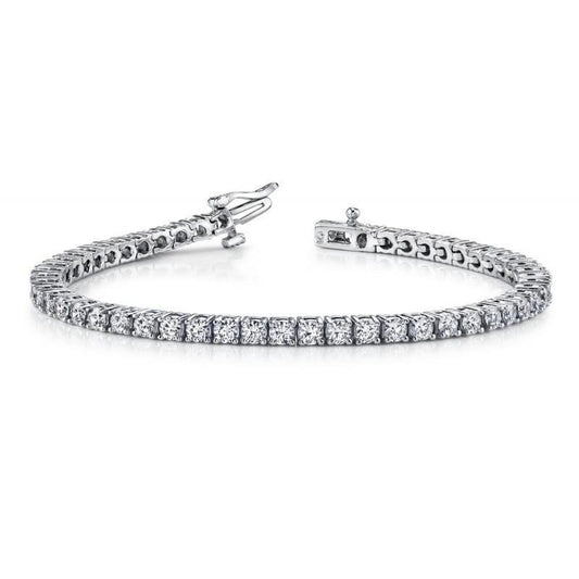 Sparkling White Gold 14K 8.10 Carats Real Diamonds Basic Tennis Bracelet - Tennis Bracelet-harrychadent.ca