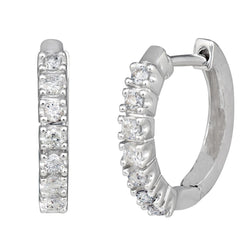 Sparkling Women Hoop Earrings 2.80 Carats Round Natural Diamonds White Gold