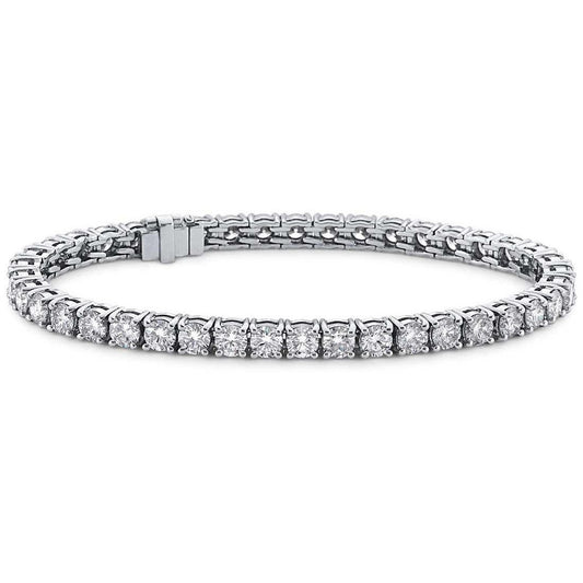 Sparkling 8.40 Ct Round Cut Lab Grown Diamond Tennis Bracelet White Gold 14K