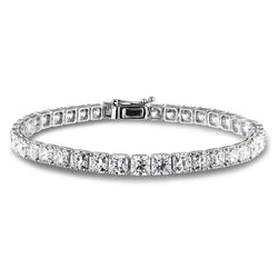Sparkling Cushion Cut Lab Grown Diamonds Tennis Bracelet WG 14K 20 Carats
