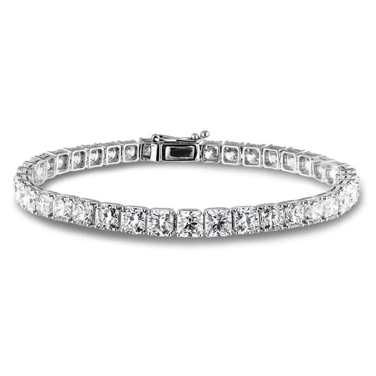 Sparkling Cushion Cut Lab Grown Diamonds Tennis Bracelet WG 14K 20 Carats